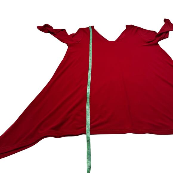 SYMPLI Reversible Handkerchief Hem 3/4 Sleeve Top in Ruby Red Size 12 Womens - Picture 8 of 9